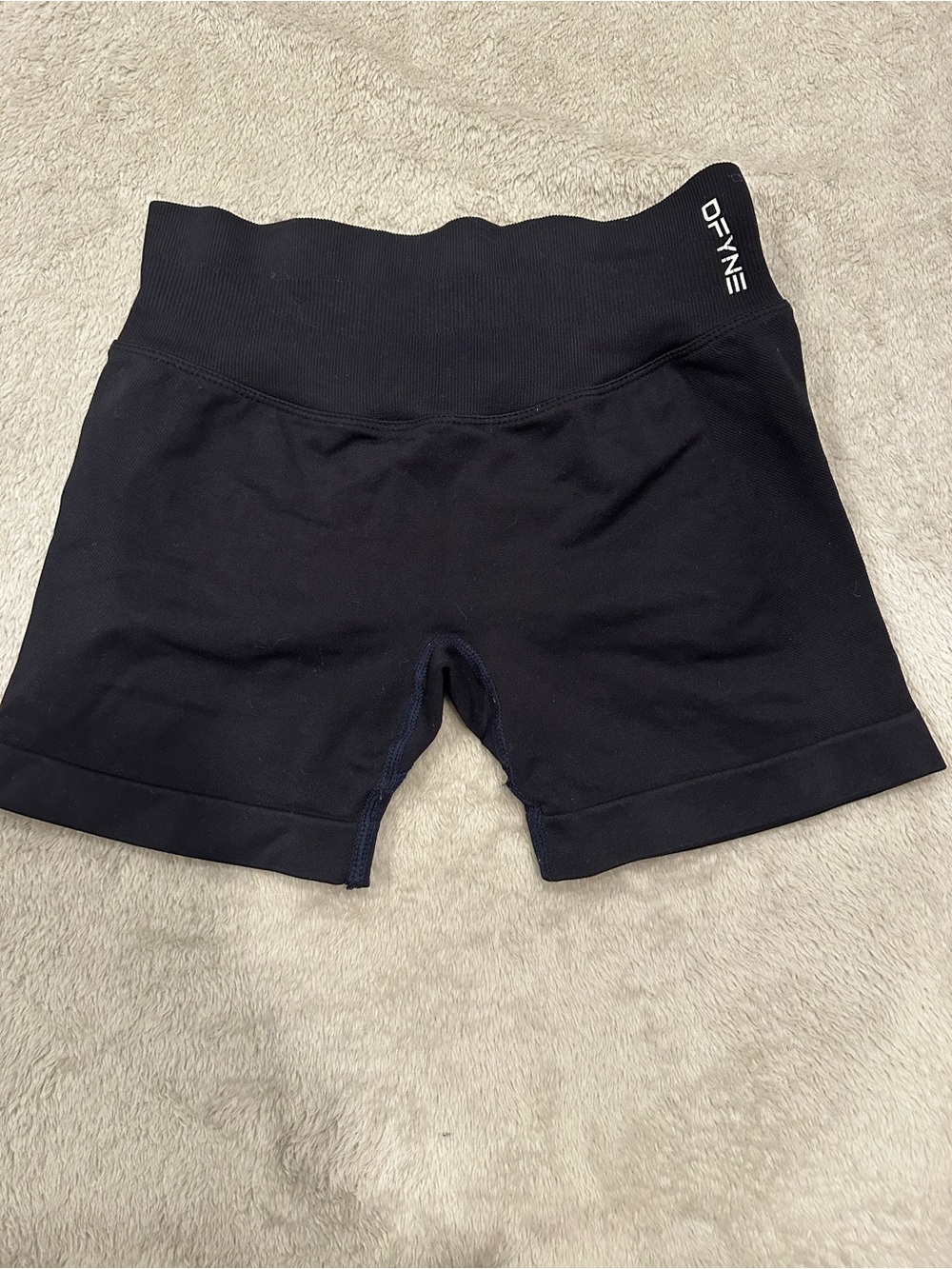 DFYNE Black Women's High-Rise Bike Shorts